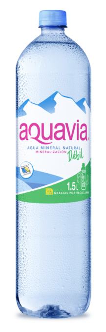 Agua Mineral Natural sin Gas Aquavia 1,5 L.Aguas Minerales de Firgas