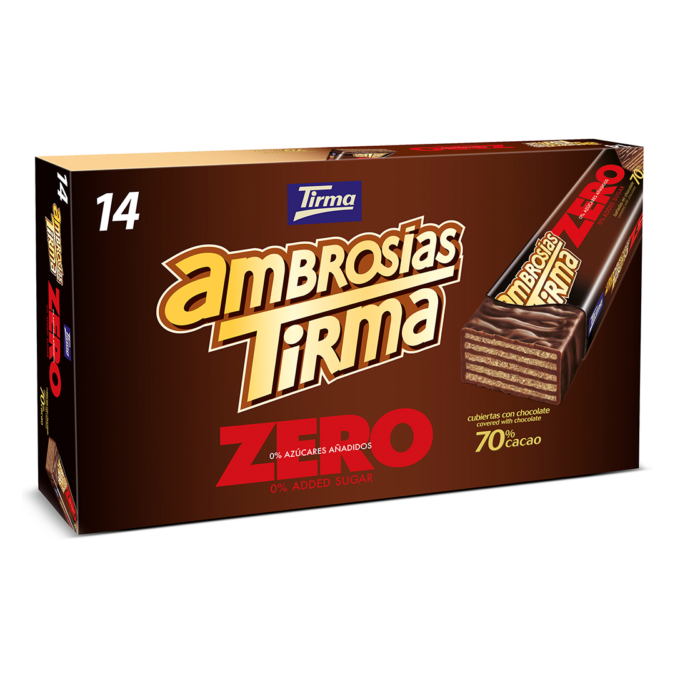 Ambrosías Chocolate 70% Zero Estuche 14 pz.Tirma